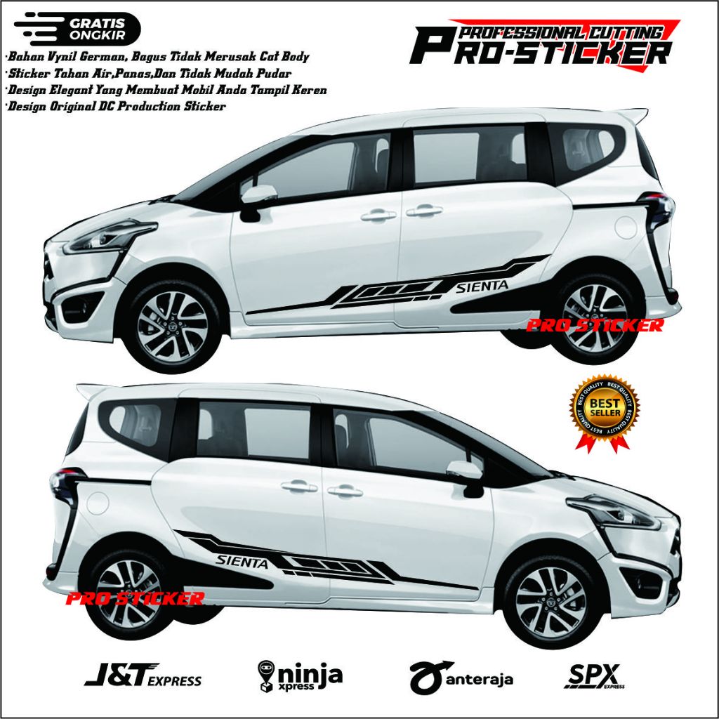 cutting stiker mobil sienta sticker stiker mobil toyota sienta