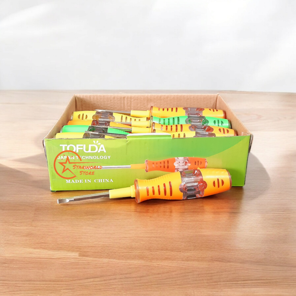 Paket Bundling 20 Pcs TOFUDA Obeng Tespen Listrik Bolak-Balik -SNI