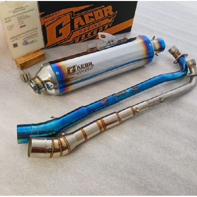 knalpot standar racing (copy shijiro) half blue/Stain blue original gacor racing grand Supra x Jupit