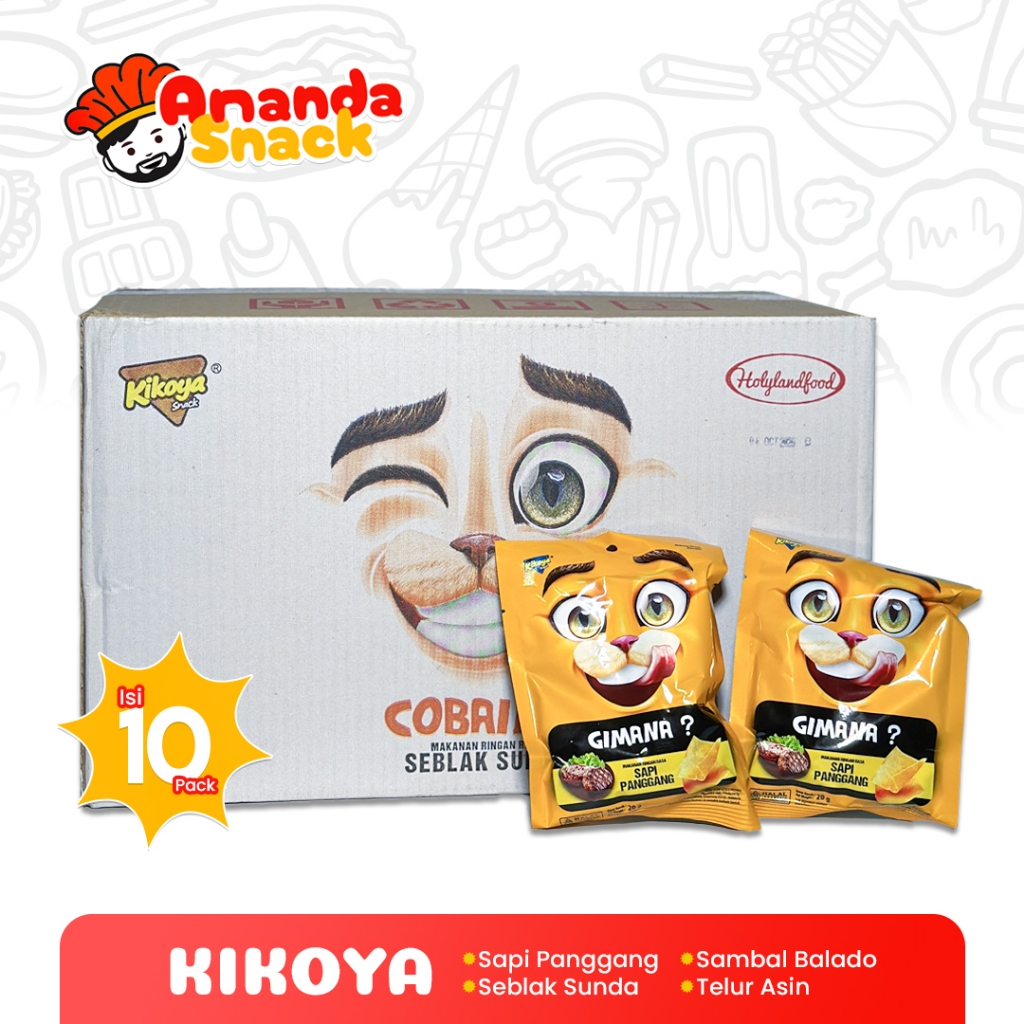 1 DUS Kikoya Snack Makanan Ringan Isi (10 Pack/100 Pcs)