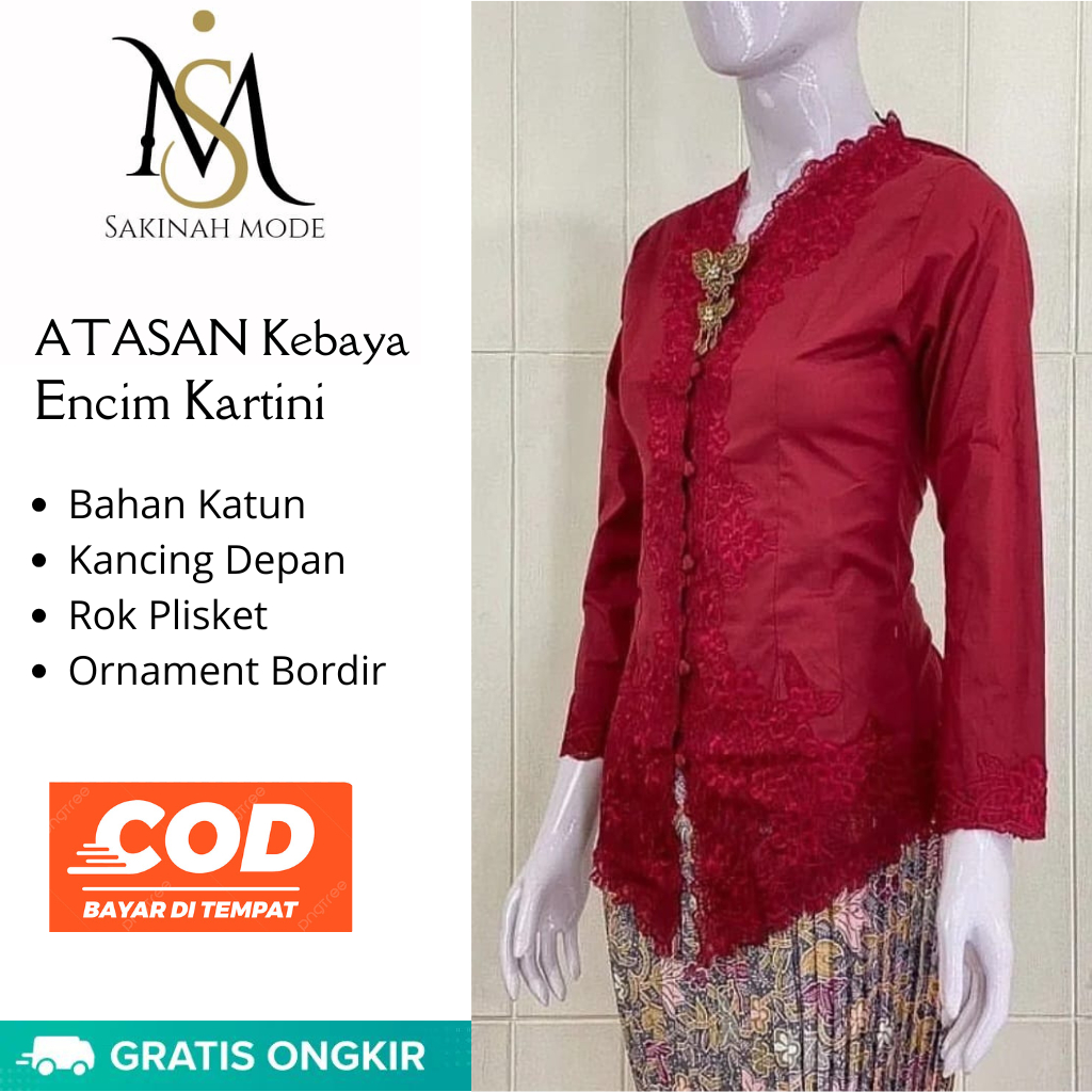 DYA369 ATASAN KEBAYA ENCIM KARTINI FREE HIJAB KEBAYA MODERN KEBAYA WISUDA KEBAYA PESTA KEBAYA