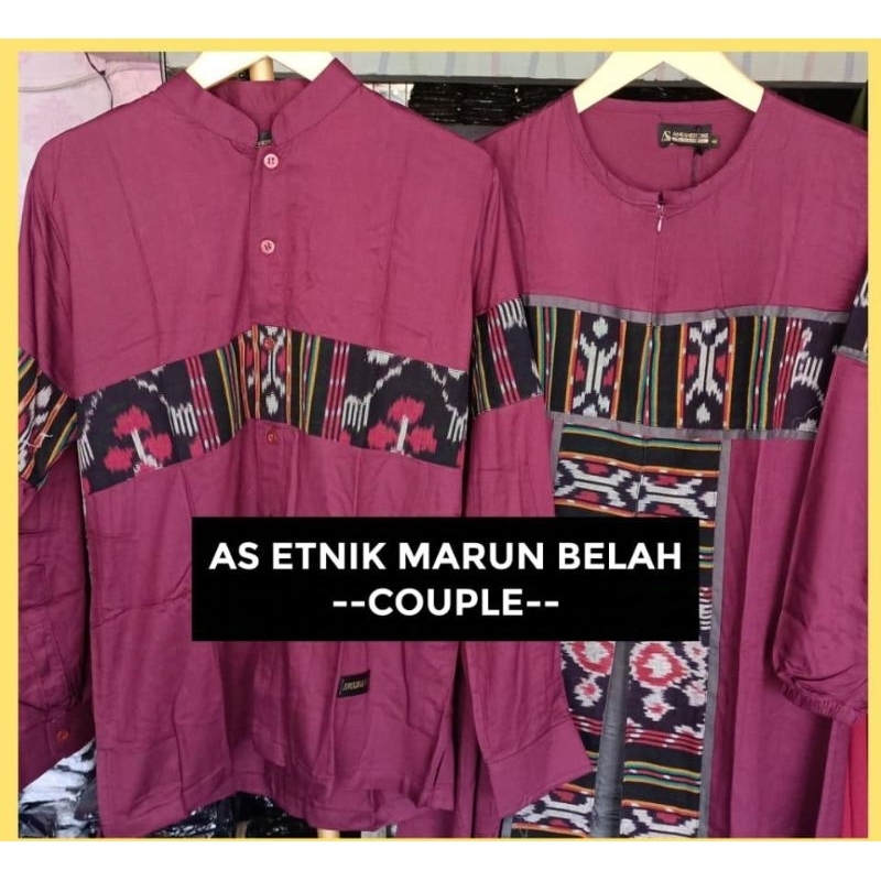 Couple Maroon Etnik dada Anjani Store (Ready Siap Kirim)