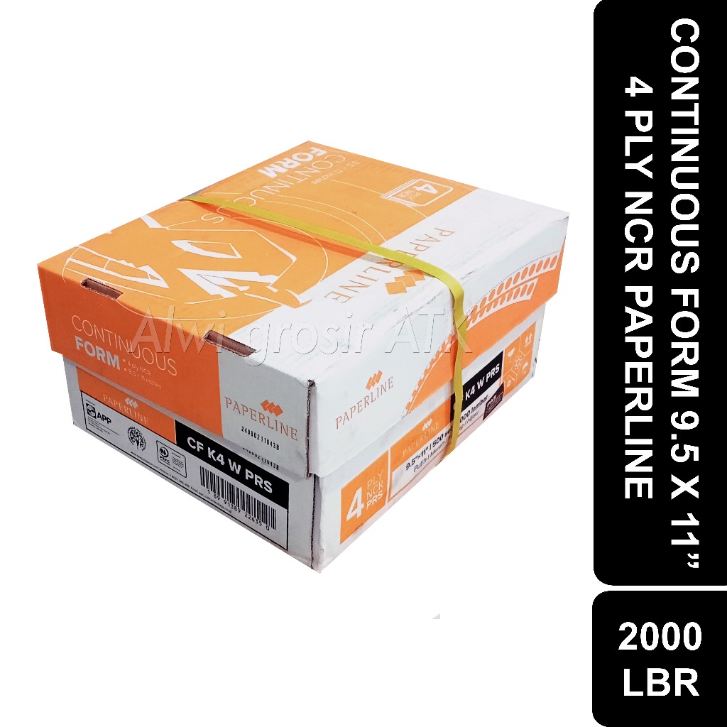 

Kertas Komputer Continuous Form 9.5 x 11 Inch 4 Ply (Bagi : 2) Paperline | Isi 2000 Lembar