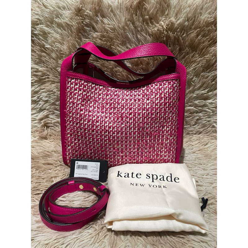 Kate Spade Knott Raffia Tweed Medium Crossbody Tote - Rennaissance