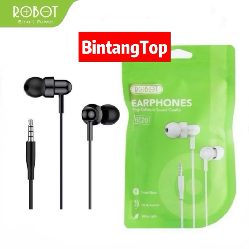 ROBOT RE20 RE20E / headset handsfree earphone ROBOT RE20 deep BASS