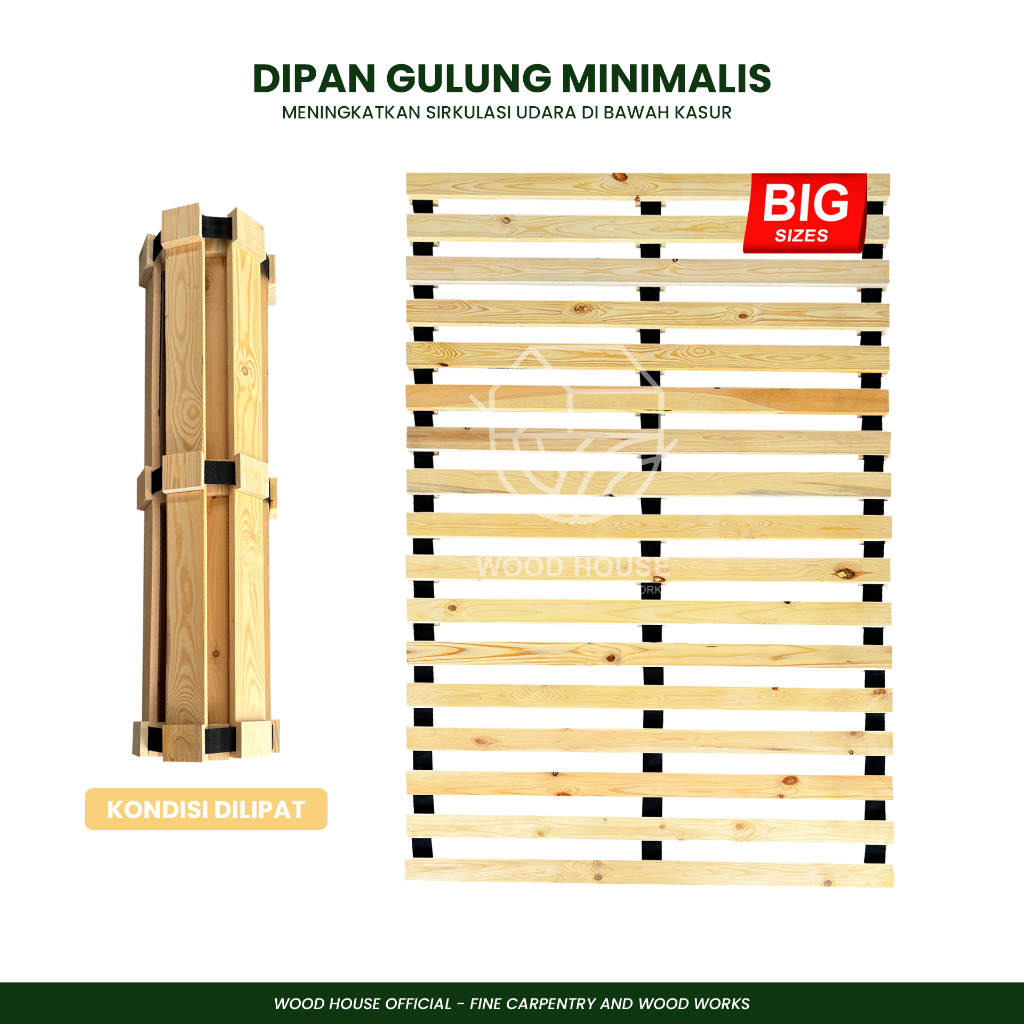Wood House - Alas Kasur Tidur Minimalis Kayu/ Alas Tidur Kayu Jati Belanda/ Dipan Kasur Minimalis
