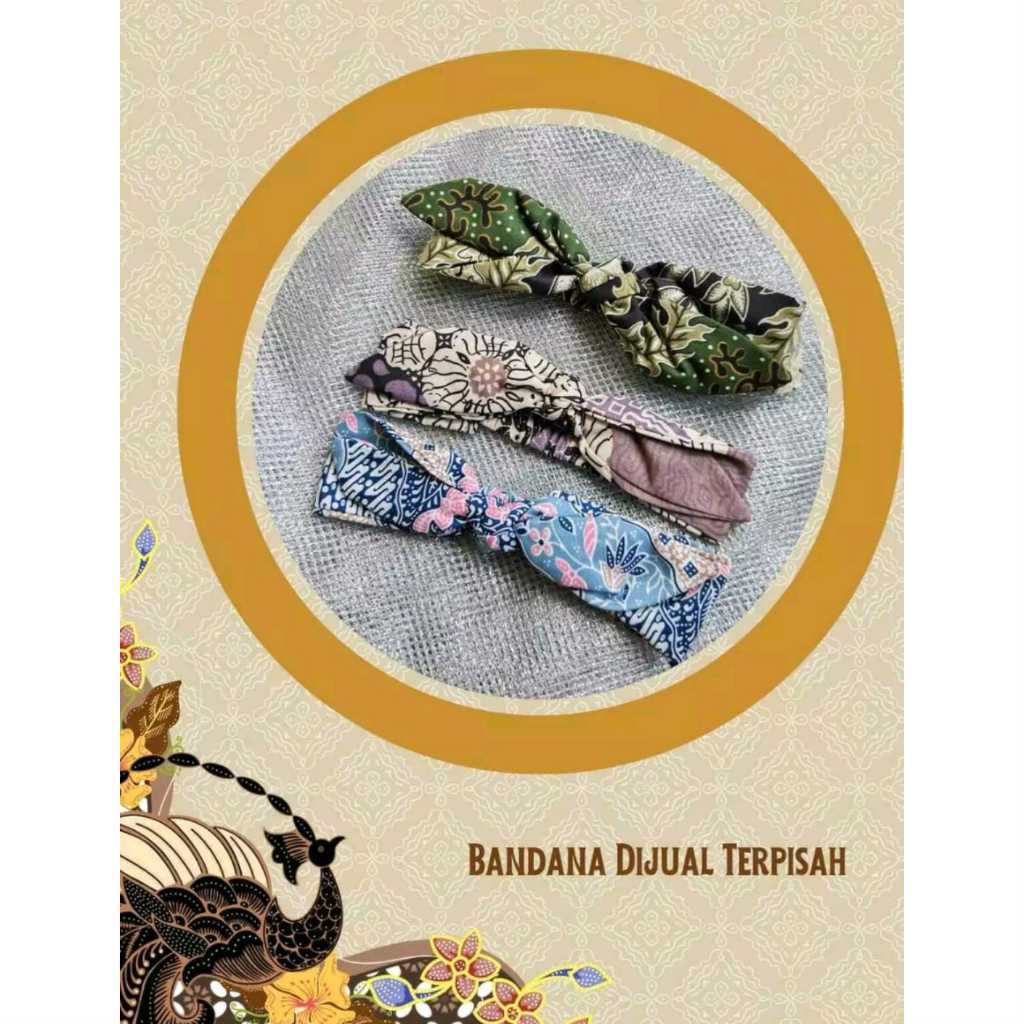 BANDANA MOTIF BATIK ANAK PEREMPUAN SENADA DENGAN DRESS