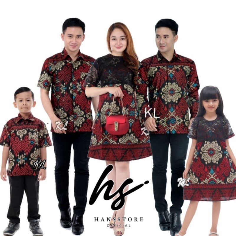 CoupleBaju Couple Dress Brokat Keluarga Pria dan Wanita Modern Batik Couple Keluarga Dress Natalan M