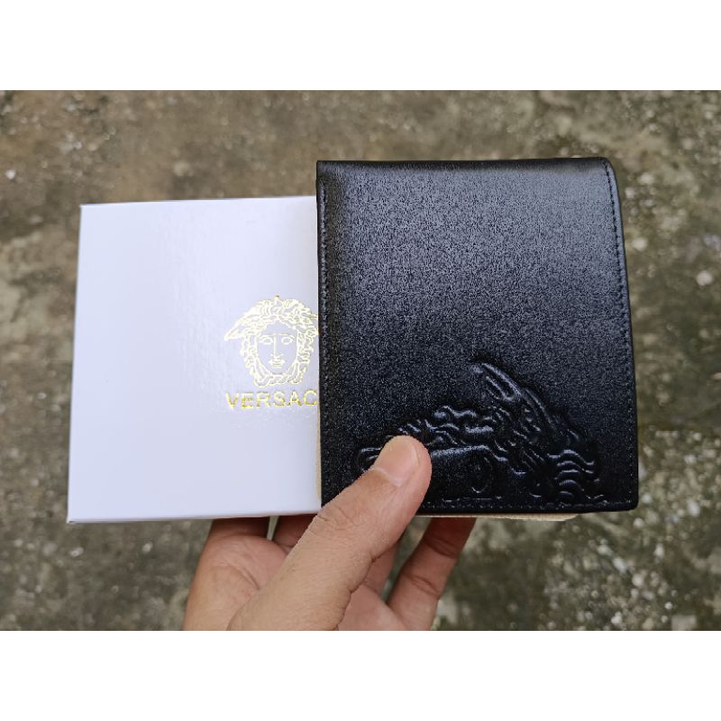 dompet pria versace kulit asli