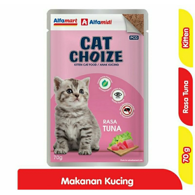 Alfamart Cat Choize Makanan Kucing Basah Kitten Rasa Tuna Sachet 70Gram