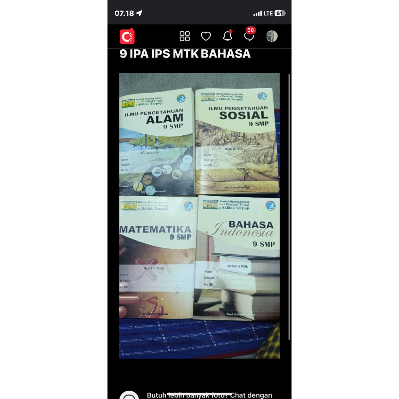 [TAKE ALL/BUNDLE] buku bimbel bintang pelajar kelas 9 IPA IPS MTK BAHASA