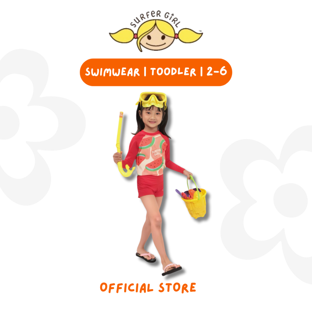 Surfer Girl Watermelon Fiesta Toodler | Baju Renang Anak | Swimwear | Atasan Baju Renang Anak | Bawa