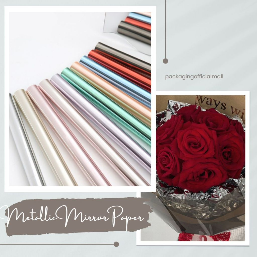

METALLIC MIRROR PAPER / CELLOPHANE / FLORIST PAPER / KERTAS BUKET BUNGA / WRAPPING WRAPPER