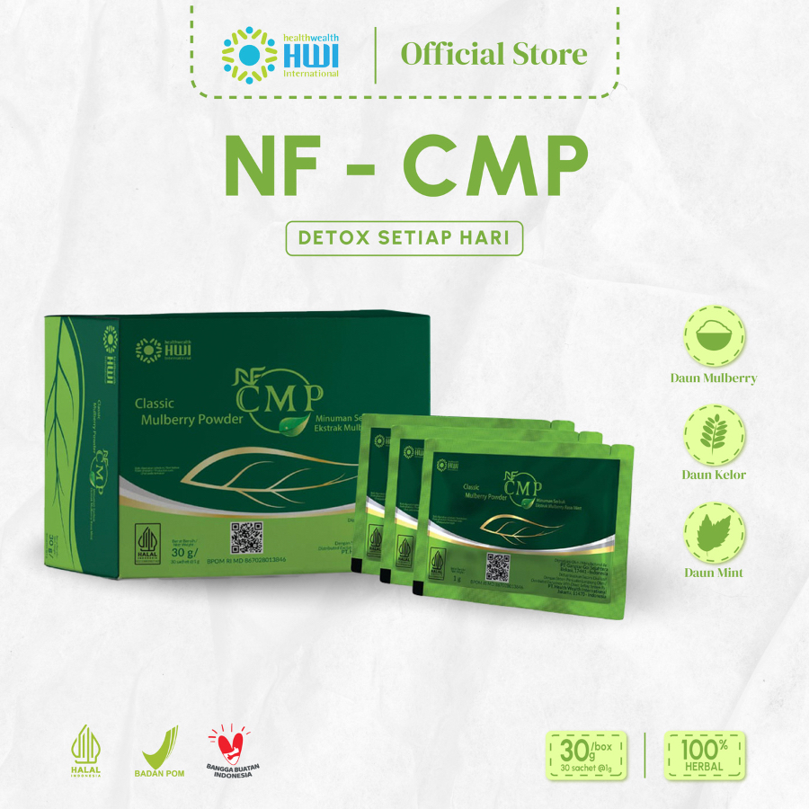 

NF CMP HWI 100% Original | Minuman serbuk ekstrak daun mullbery dan kelor rasa mint