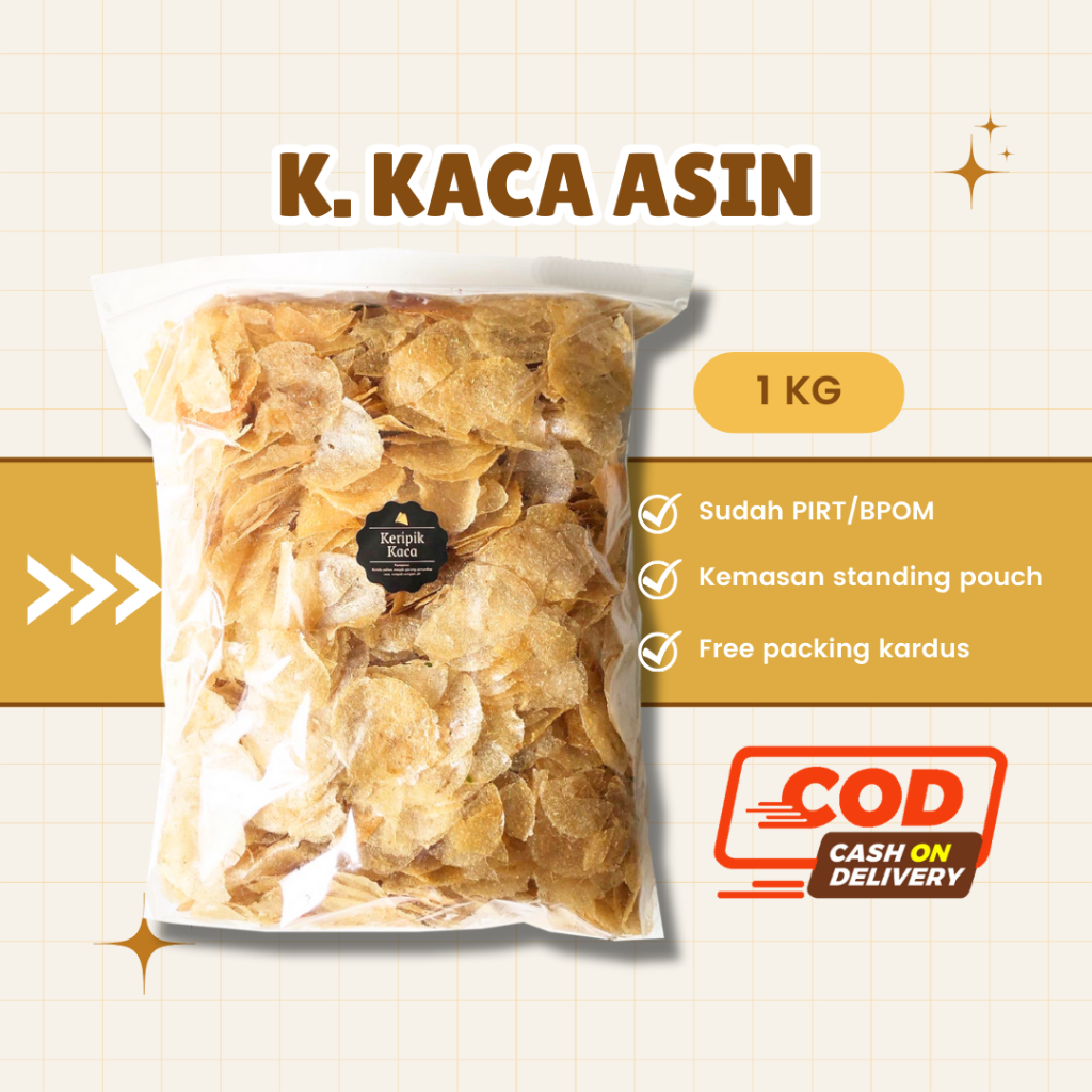 

[DELISH SNACKS] Keripik Kaca Asin (Grosir) 250gr 500gr 1 KG / Snack Cemilan Camilan Grosiran Kiloan