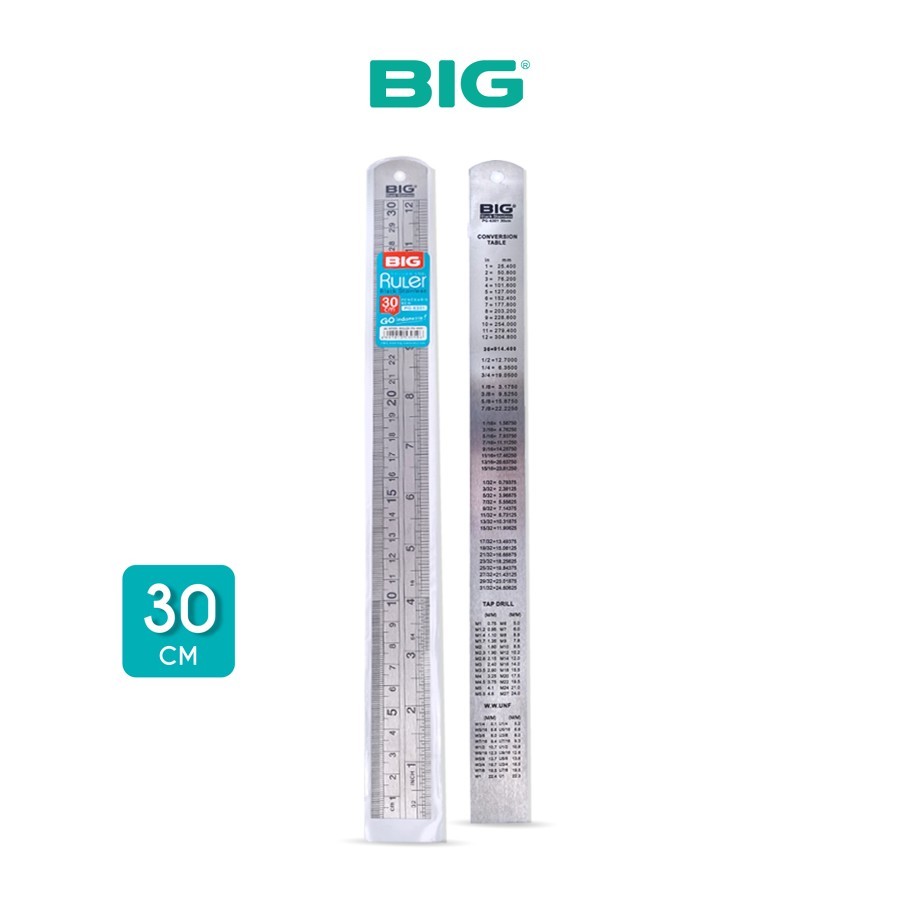 

Penggaris Besi / Stainless Steel Ruler Tebal dan Kokoh Panjang 30 CM PG-6301 Big