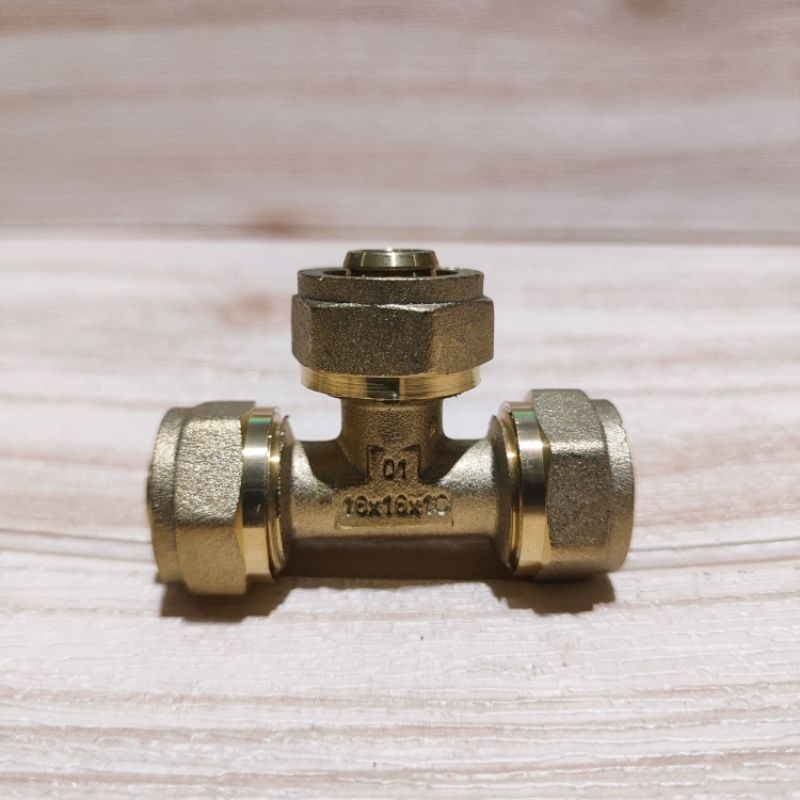 Tee Sambungan Pipa Air Panas 1/2" T Kuningan Water Heater Knee Sambungan Selang