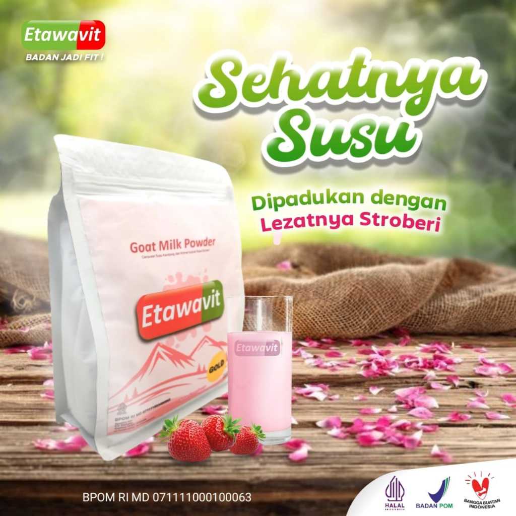 

Susu Kambing ETAWAVIT Rasa Strawbery 500 gr - Susu Untuk Kesehatan Sendi Dan Tulang