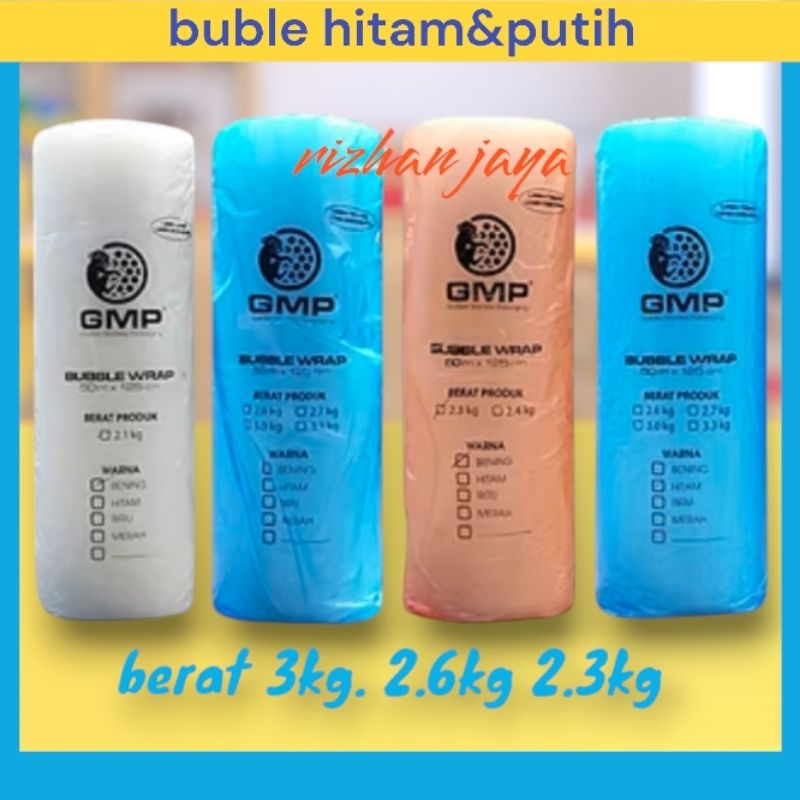 

BUBLE WRAP PLASTIK ROLL 3kg/2.6/2.3 kg 50 M x125cm hitam putih alat peking online