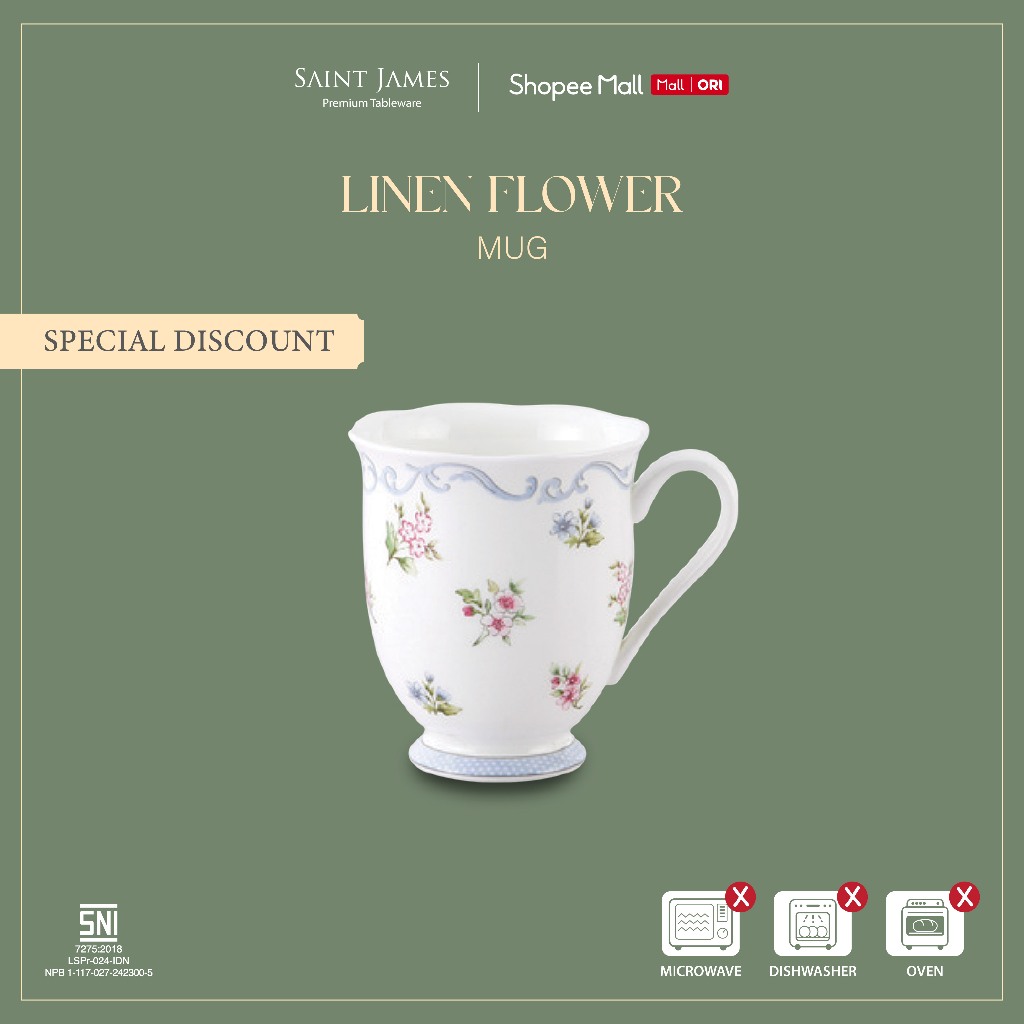 Saint James Mug Linen Flower - Gelas