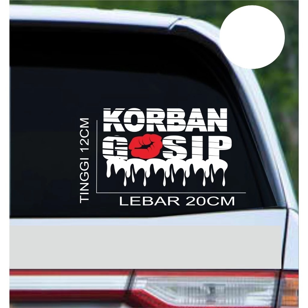 blighoo - cutting stiker kata - kata unik " korban gosip " stiker kaca mobil lucu stiker mobil keren