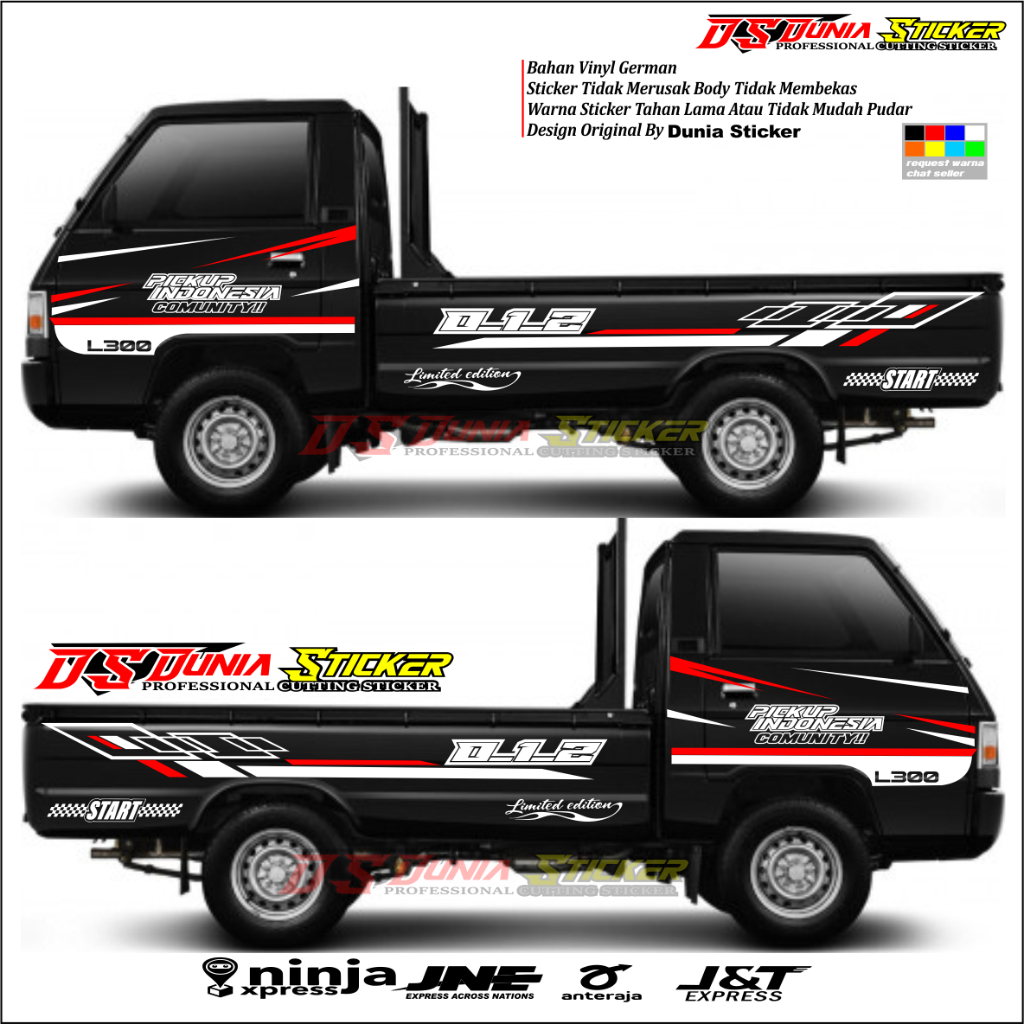 STIKER CUTTING MOBIL STRIPING LIS VARIASI STIKER PICK-UP STICKER BODY SAMPING PICK UP L300 TERLARIS