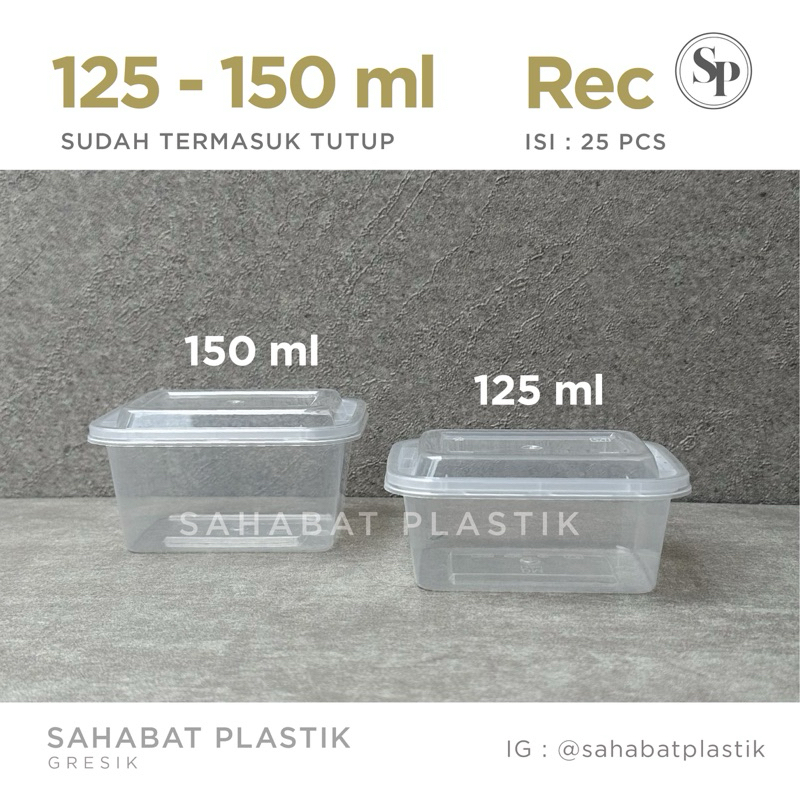 (25 PCS) CUP PUDING 125 ml & 150 ml REC / KOTAK MAKAN KECIL / THINWALL DM 150 ml 125 ml
