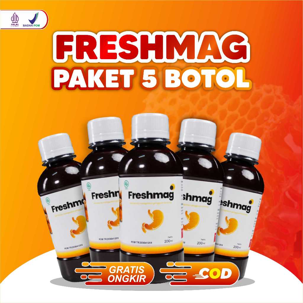 

FRESHMAG Paket 5 Botol | Minuman Herbal Dari Madu Alami Bantu Mengatasi Masalah Asam Lambung Maag