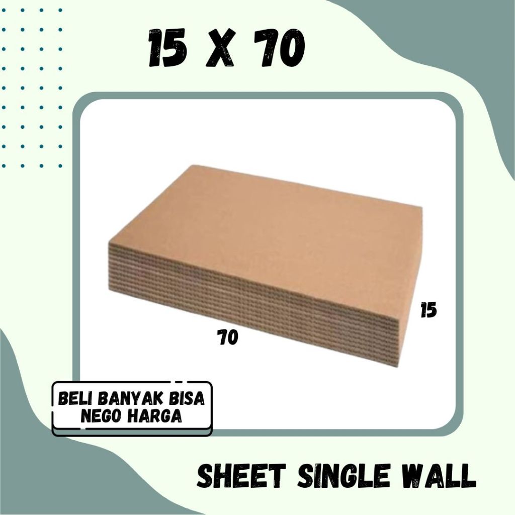 

Sheet 15x20 / 15x30 / 15x40 / 15x50 / 15x60 / 15x70 Kardus Lembaran Polos Single Wall Packing Karton Coklat Warna