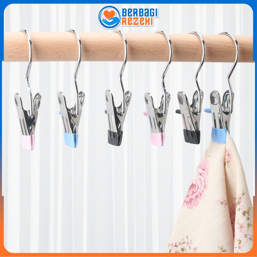 Pants Hanger Clip Stainless Mini Serbaguna Gantungan Baju Jepit Besi / Jepit Gantungan Jemuran Trous