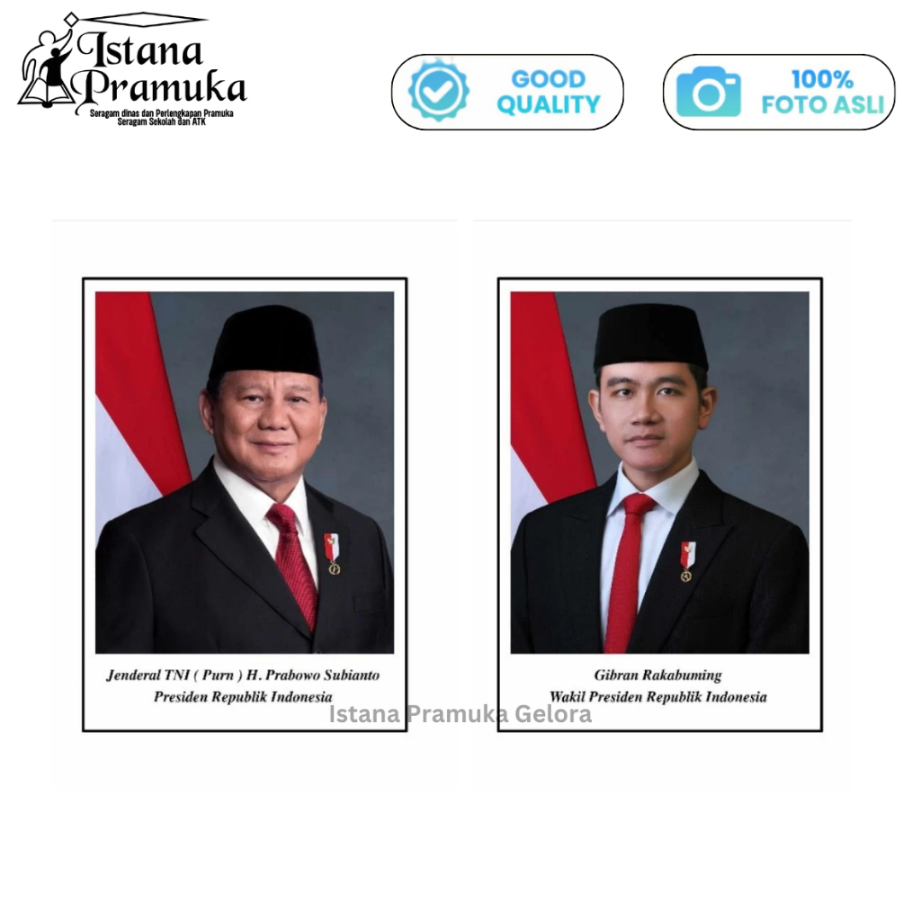

PHOTO RESMI PRESIDEN DAN WAKILNYA 2024-2029 UKURAN 25X35 CM