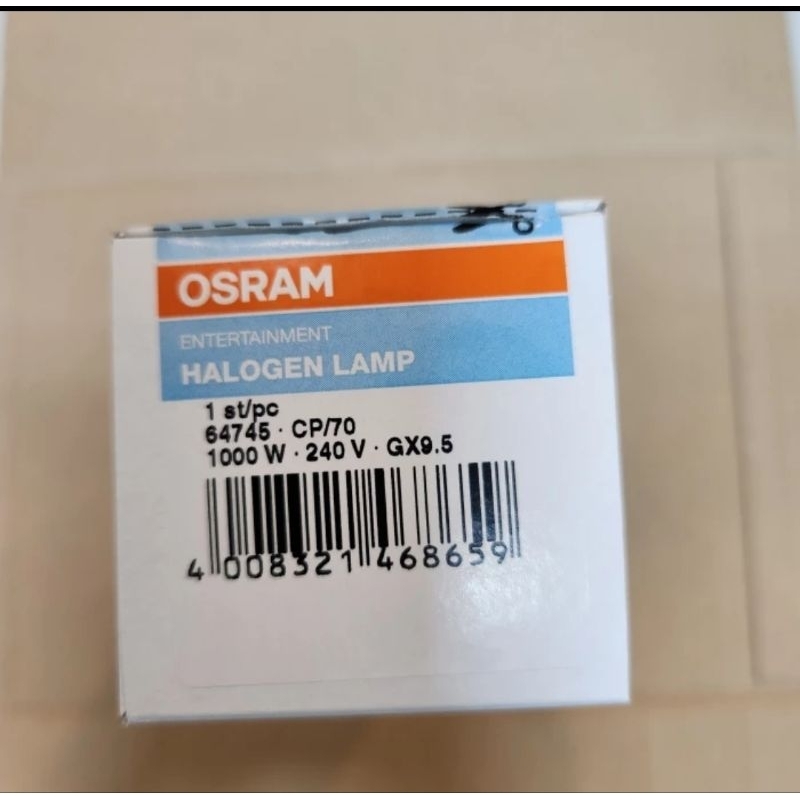 Lampu Halogen 64745 240v 1000w GX9,5 cp70 Osram