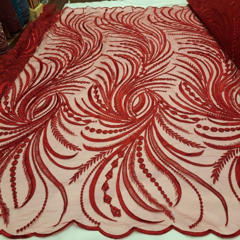 (COD) bakal kain bordir rambat mewah/ tille kebaya bordir tebal/bakal kebaya wanita