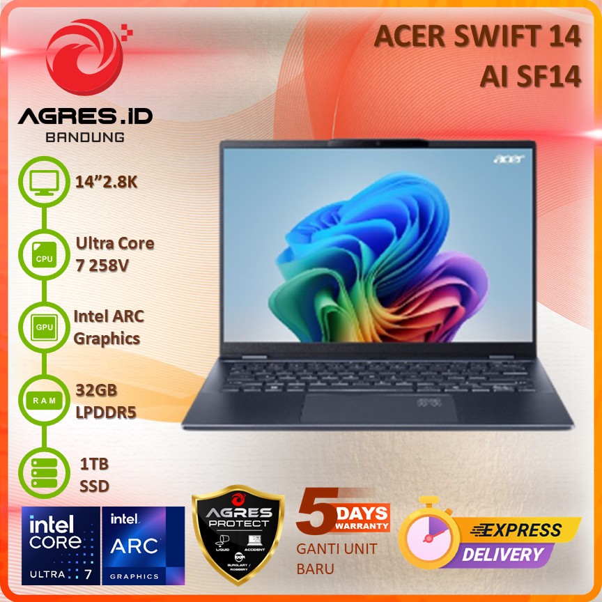ACER SWIFT 14 AI SF14-51 ULTRA 7 258V 32GB 1TB 14" WUXGA OLED 90HZ