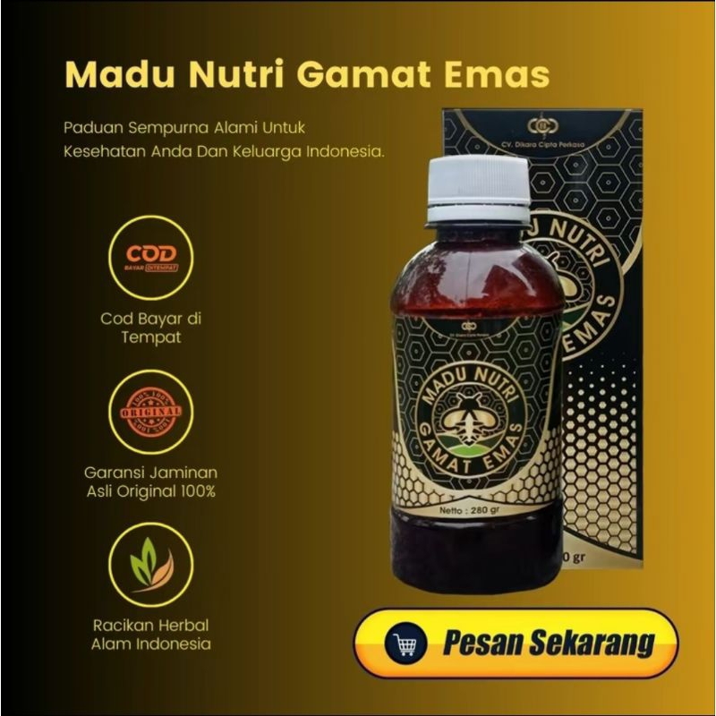 

Nutri Gamat Emas Madu Herbal Asli Obat Maag 280 gram Obat Lambung Teripang Gold Obat Asam Lambung Maag