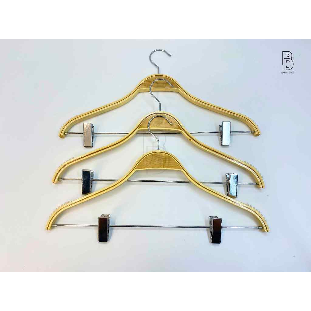 Hanger Kayu Jepit Model Zara/Hanger Baju Dewasa Jepit/Hanger Kayu Jepit