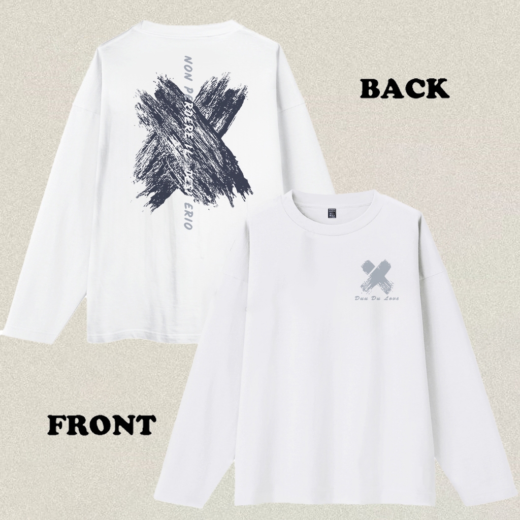 RENELLE Kaos Lengan Panjang Pria Motif Keren Baju Distro Oversize XXL | Kaos Cross Longsleeve Tshirt