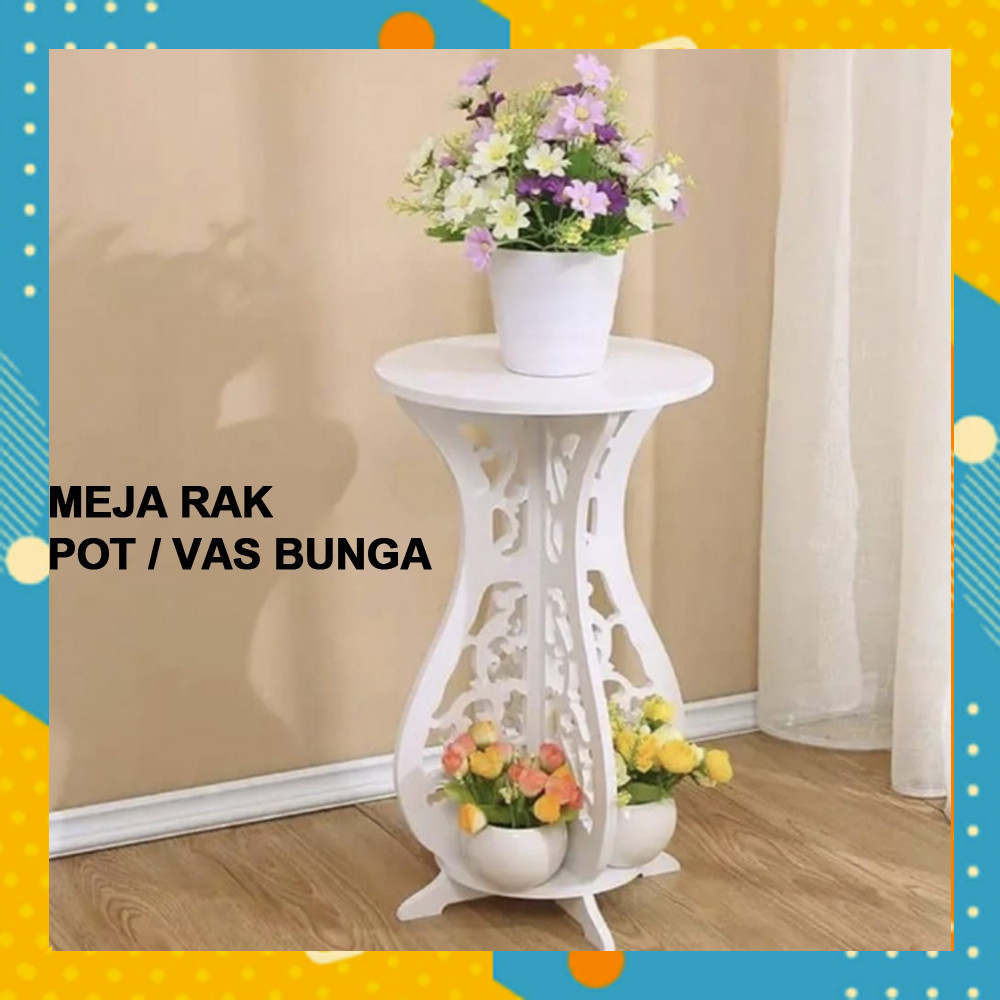 Meja VAS BUNGA Rak DIY Tempat Pot Tanaman Hias Dekorasi Sudut Pojok Ruang Tamu Vintage RT0642A5