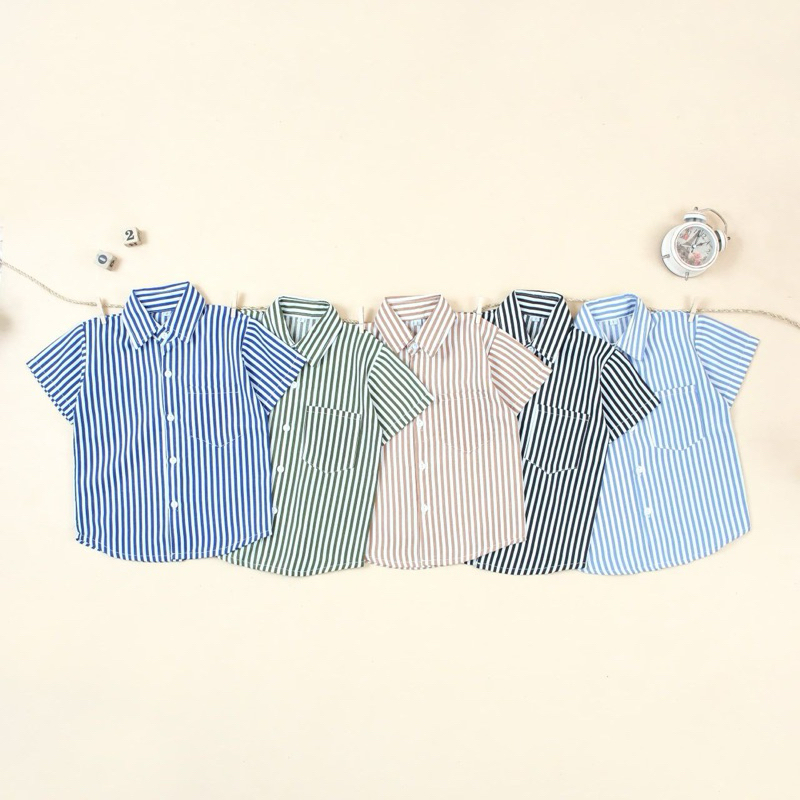 Kemeja Anak Laki Laki Nathan Shirt / Kemeja Anak Motif Garis Garis