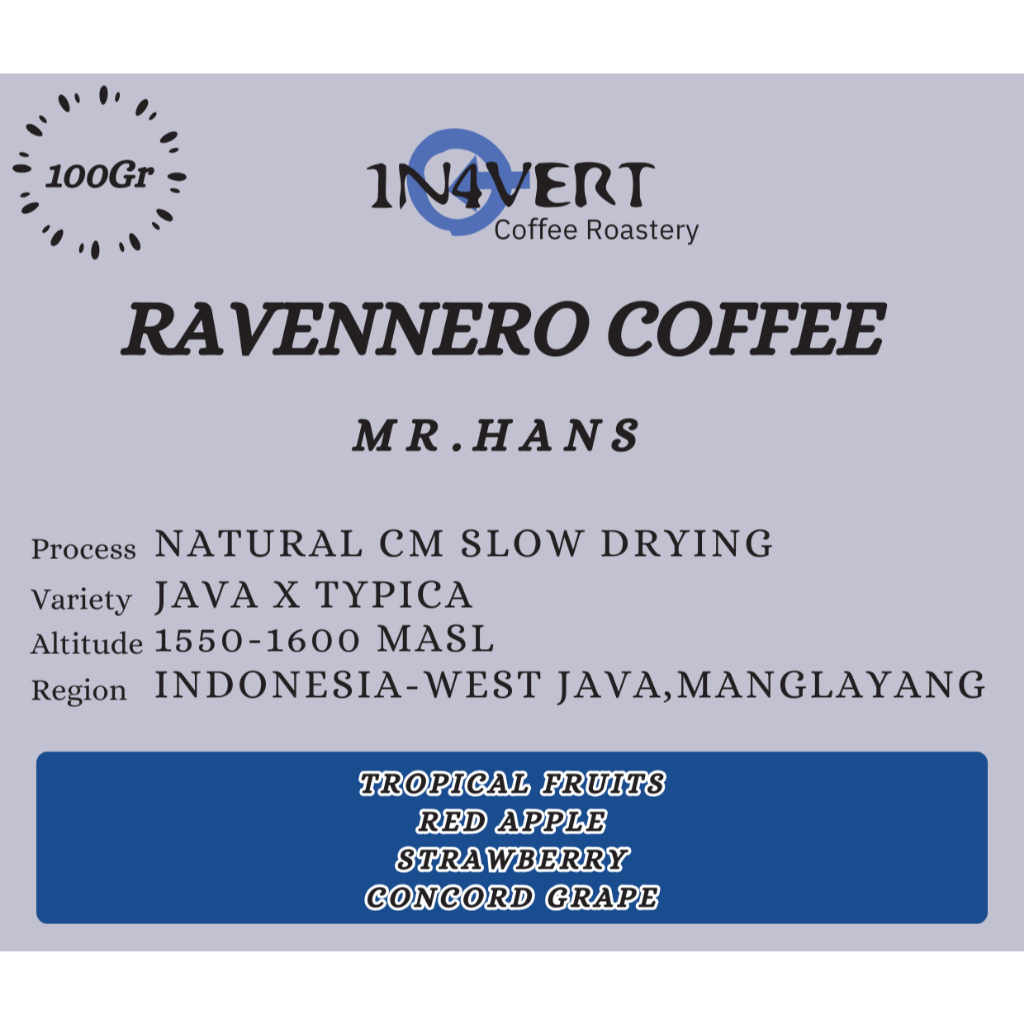 

Kopi Arabica - Indonesia Manglayang RAVENNERO COFFEE Natural Carbonic Maceration