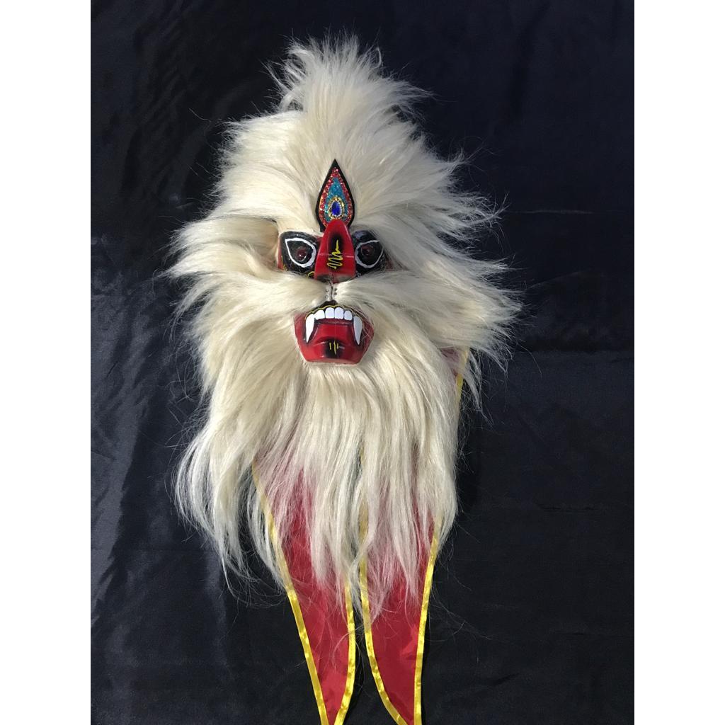 Bujang Ganong Ganongan Mata Kaca Dewasa Rambut Putih Tebal Ganongan Jaranan Barongan