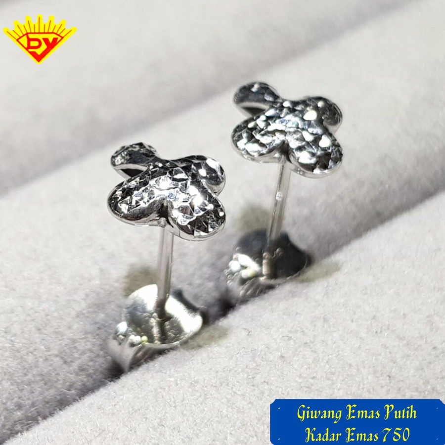 Giwang Emas Putih Kadar Emas 750