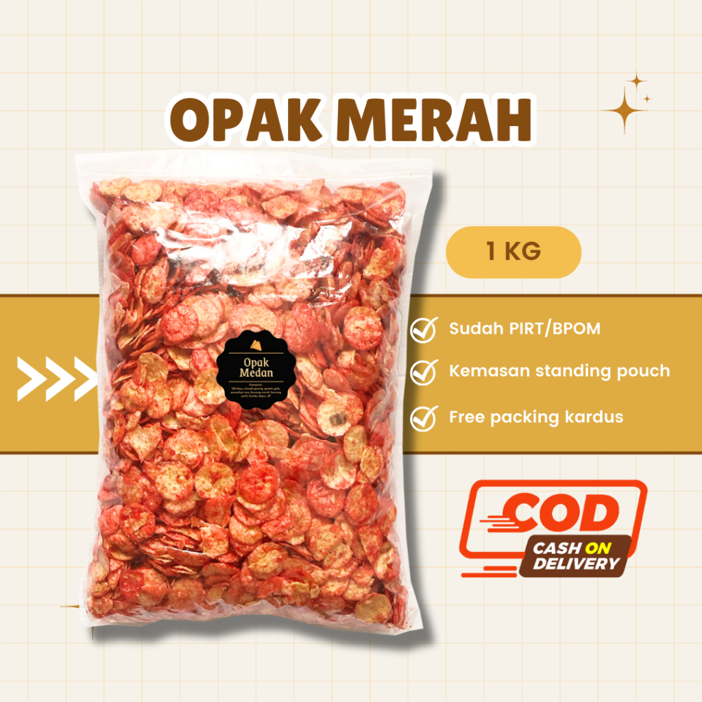 

[DELISH SNACKS] Opak Medan Merah (Grosir) 250gr 500gr 1 KG / Snack Cemilan Camilan Pedas Manis