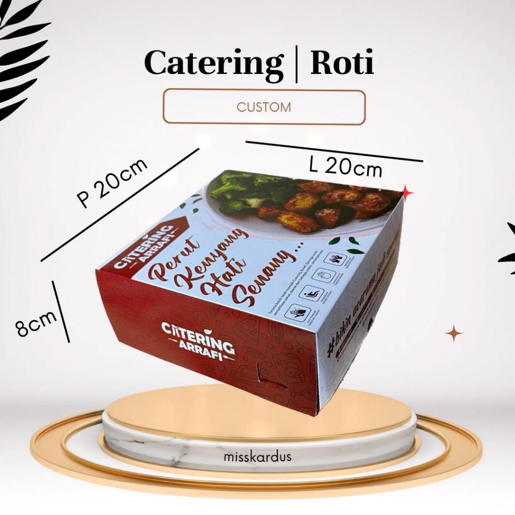 Custom Dus Catering / Dus Roti / Dus ayam terbang / Dus Bakery / Dus Cake Uk 20 x 20 x 8 cm Bahan Du