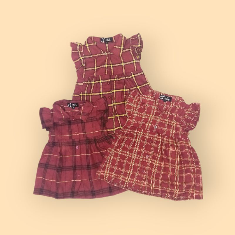 Dress anak flanel / pakaian anak perempuan / atasan tunik anak