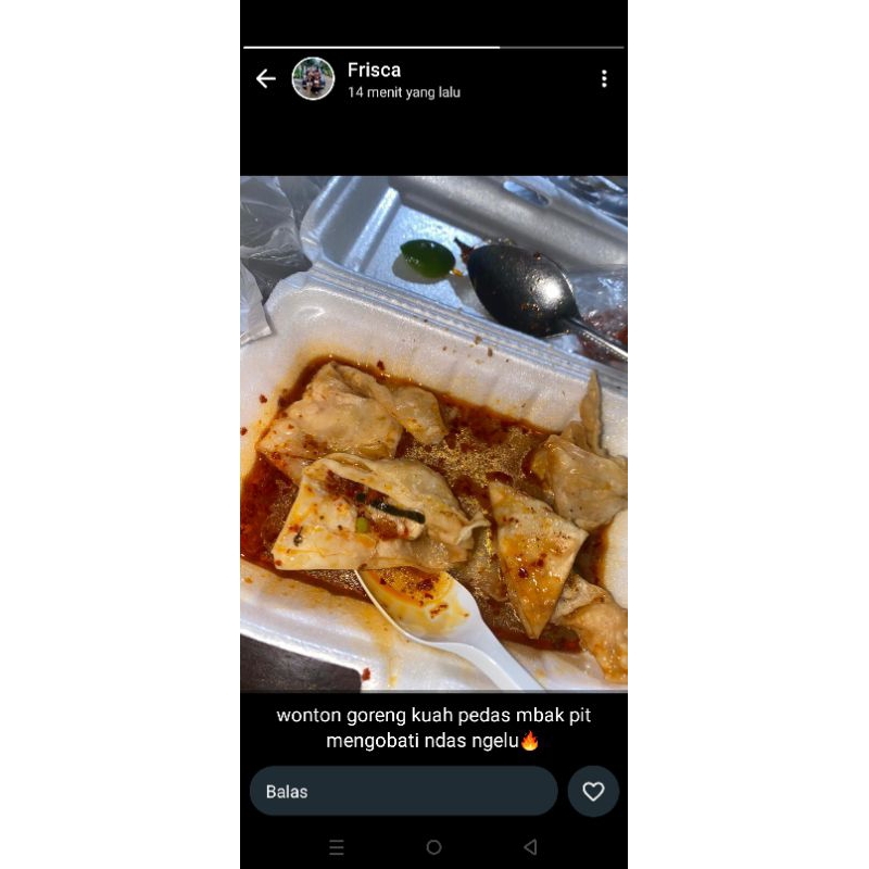 

Wonton ayam (pangsit isi ayam) isi 5 pcs/pedasnya juara/cemilan