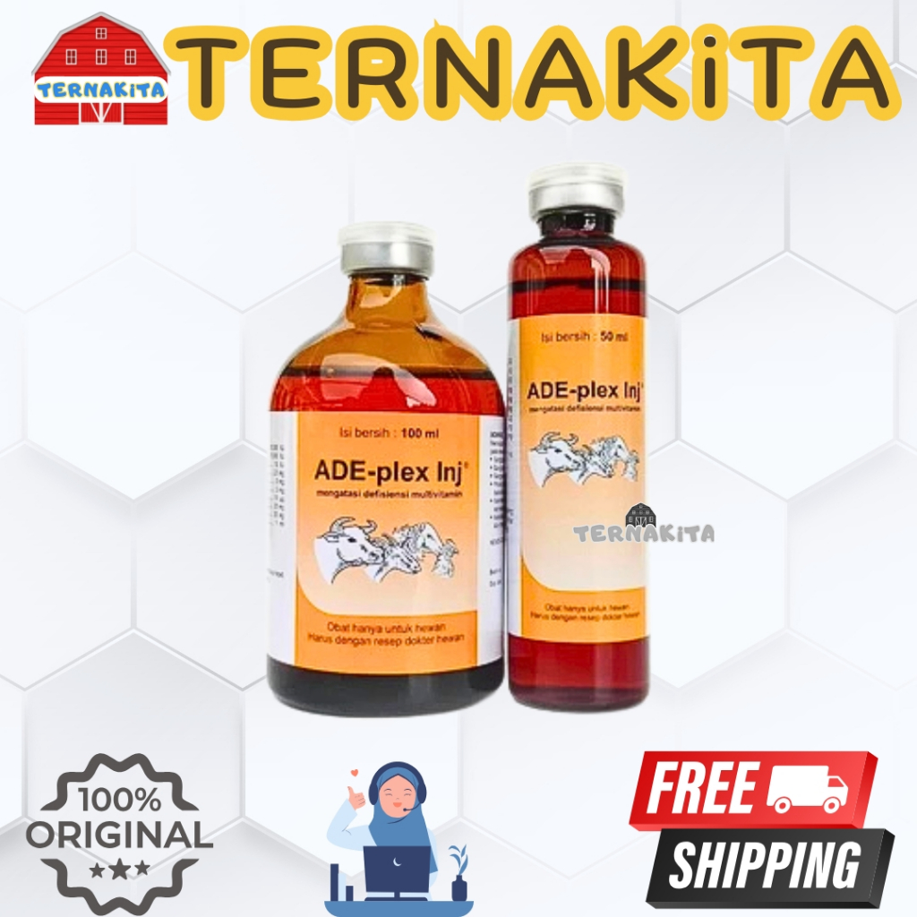 ADE PLEX INJEKSI 100ml 50ml MEDION - Multivitamin Hewan Vitamin ADE dan B Complex Lengkap Sapi Kambi