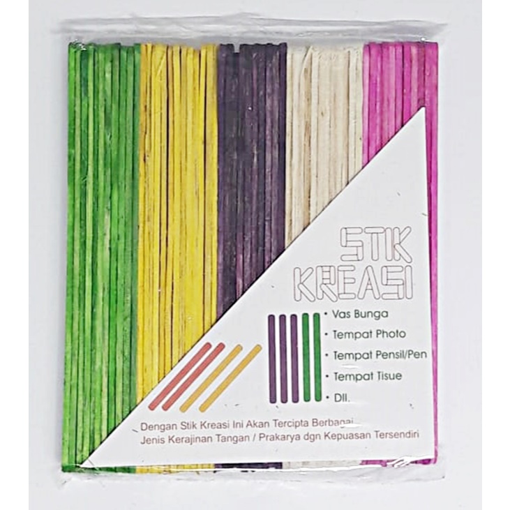Stik Premium, Stik Es Krim Kayu Polos atau Warna untuk kreasi, kerajinan tangan DIY