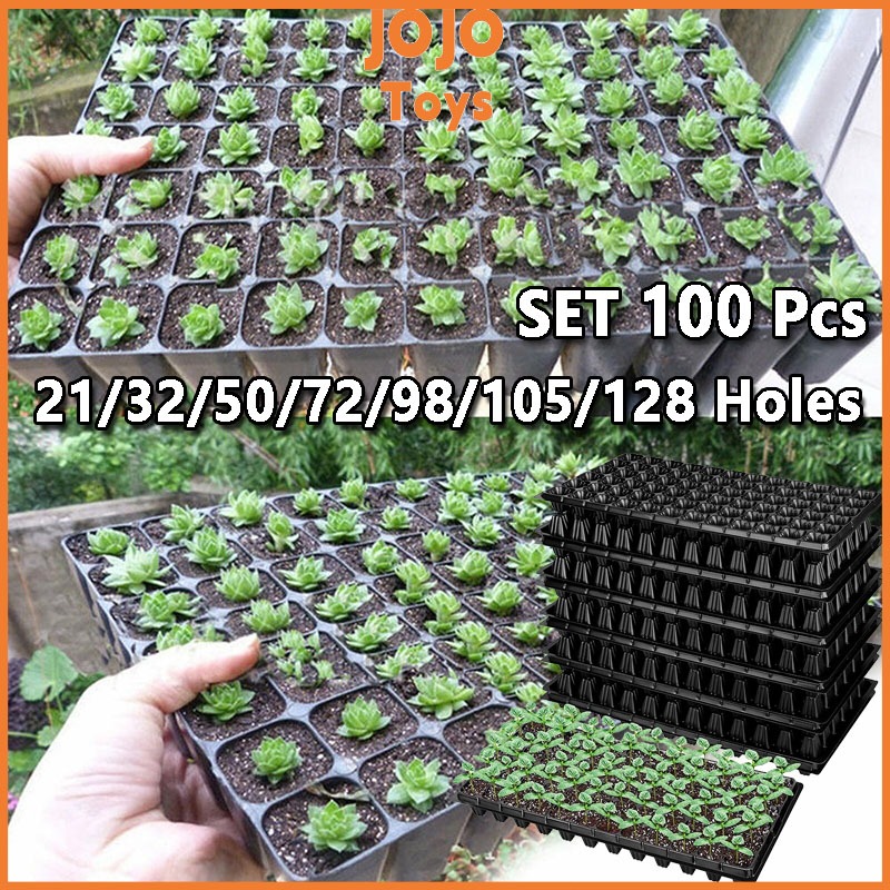 [100 pcs]21/32 / 50 / 72 / 105 / 128/200lubang pot tray semai bibit benih / pot bibit / seedling pot