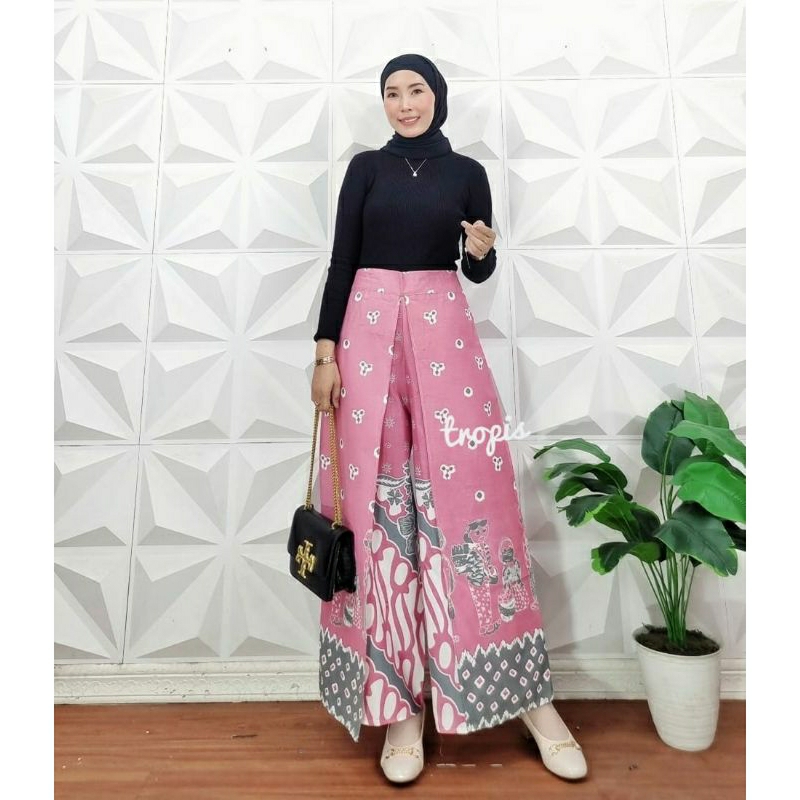 Celana kulot LAYER JUMPUTAN TEJO celana batik tumpuk kerja kantoran bawahan kebaya celana kondangan 